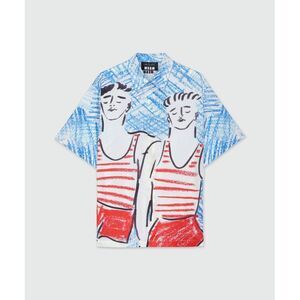 MSGM Blue Cotton Men's Blouse